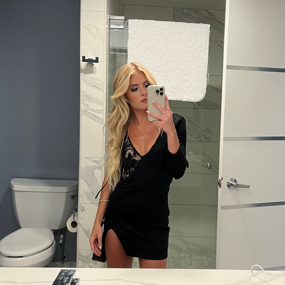 h:ours Keegan Dress, xoxo mini black cocktail dress